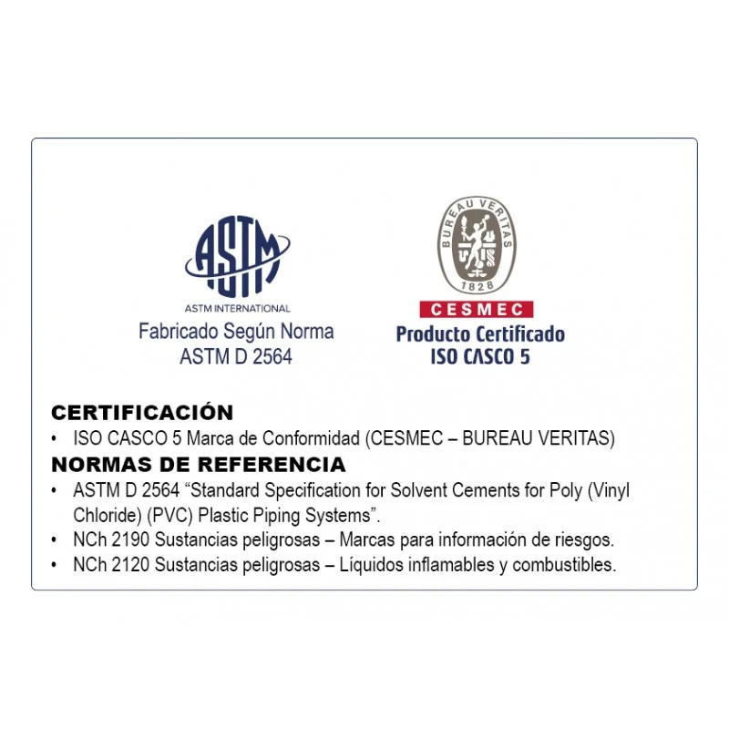 adhesivo pvc hoffens 240 cc secado rapido - Imagen 3