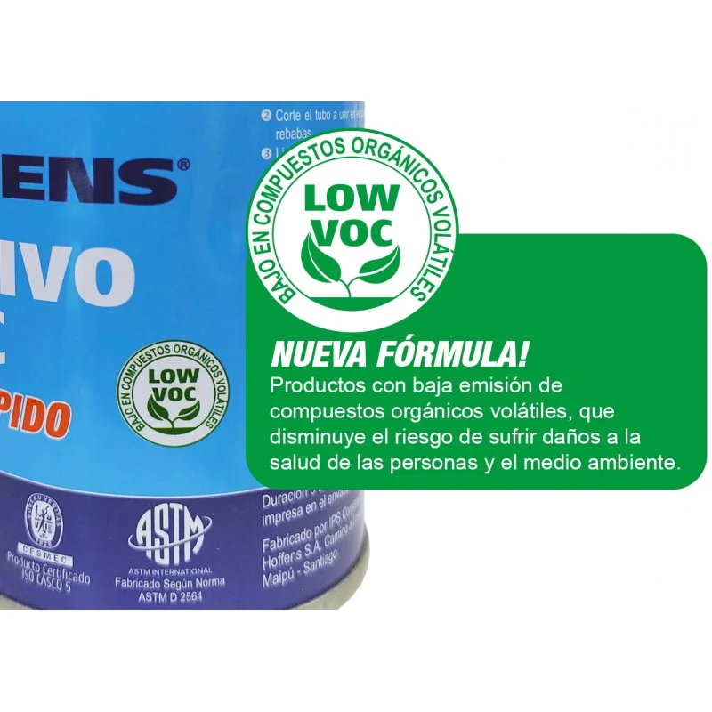 adhesivo pvc hoffens 240 cc secado rapido - Imagen 4
