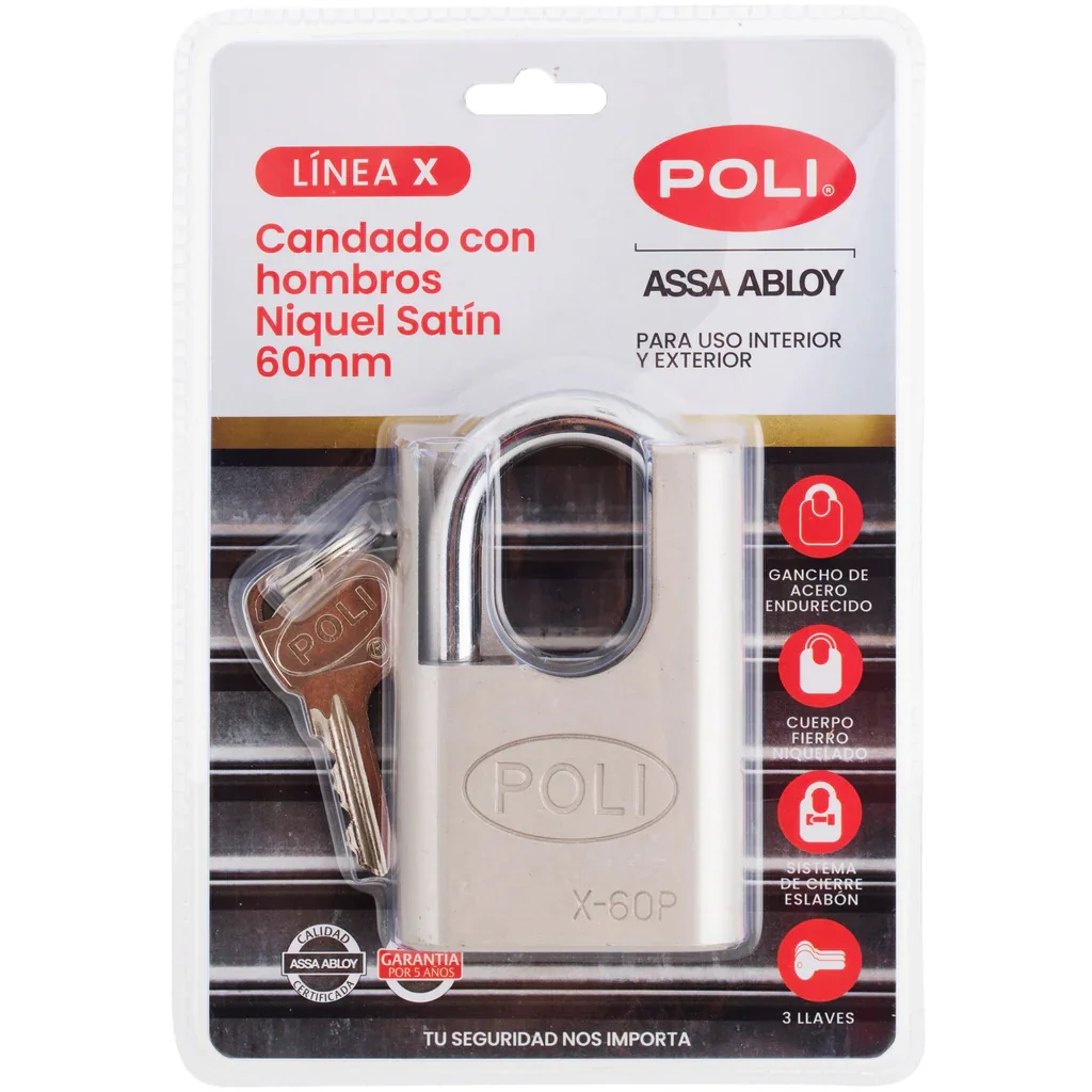 candado poli x60p mm c/hombros nis bt 157251 - Imagen 6