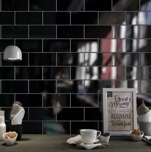 ceramica negro biselado brillante 10x20 (1m2) - Imagen 2