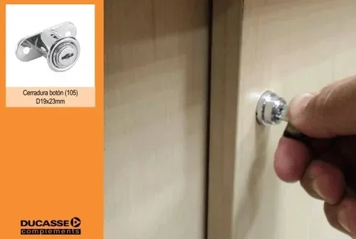 cerradura de boton cromada ducasse 4010048105 - Imagen 2