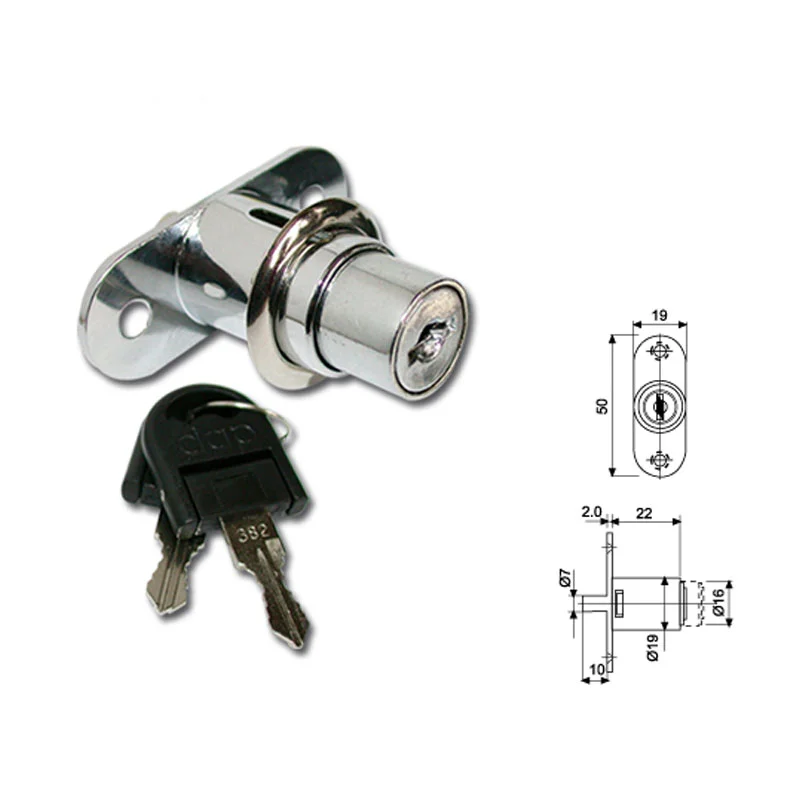 cerradura de boton cromada ducasse 4010048105 - Imagen 3