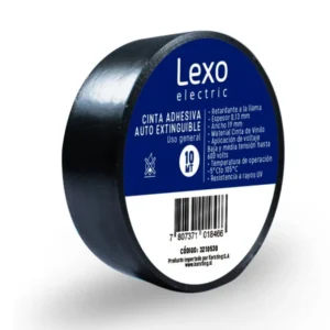 cinta aislante negro 19 mm x 9 mts lexo