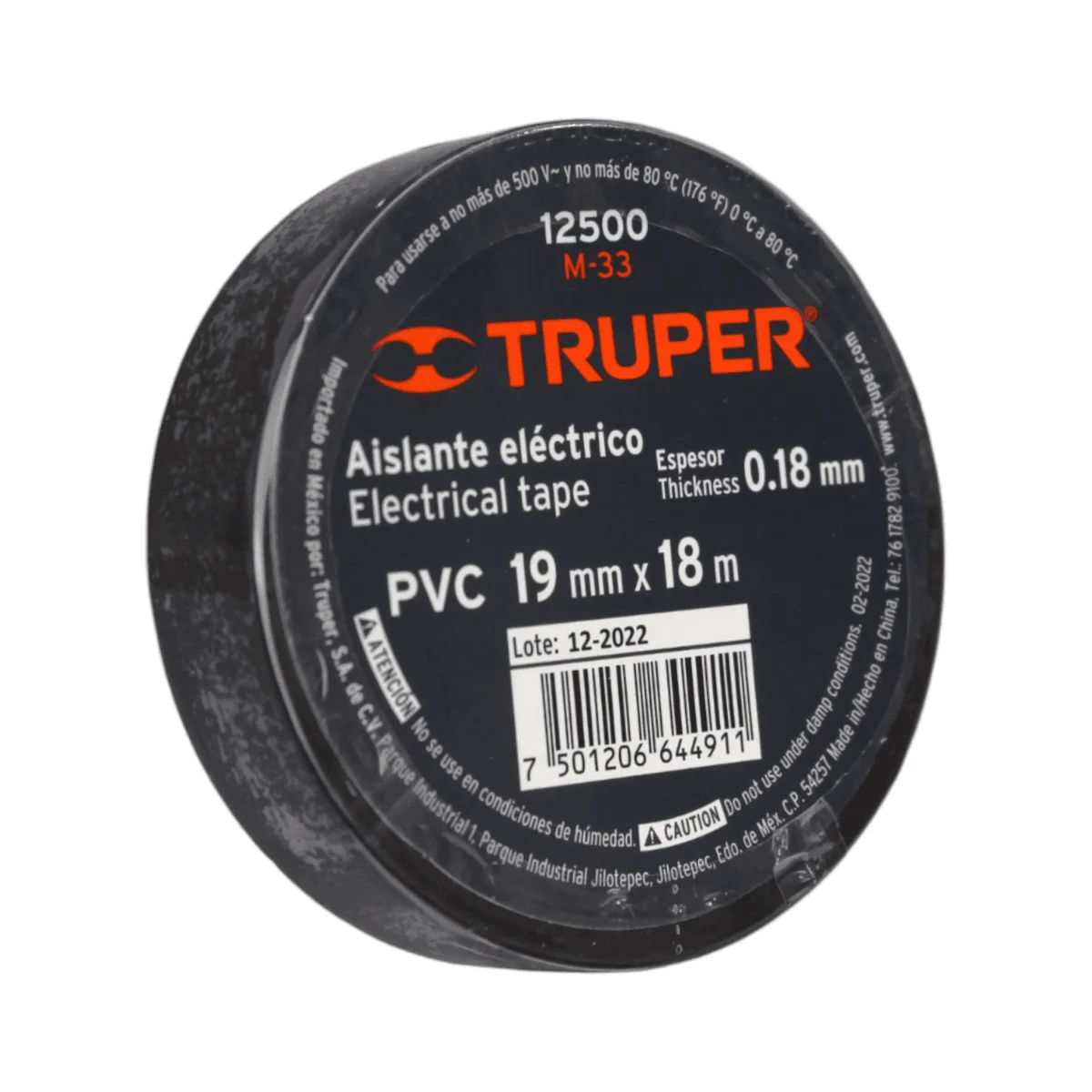cinta aislante 19x18 mt negro 12500 - Imagen 2