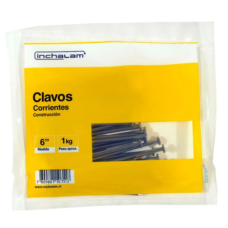 clavo envasado 6" corriente kg