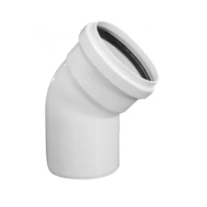 codo 45 sanitario 75 blanco c/goma