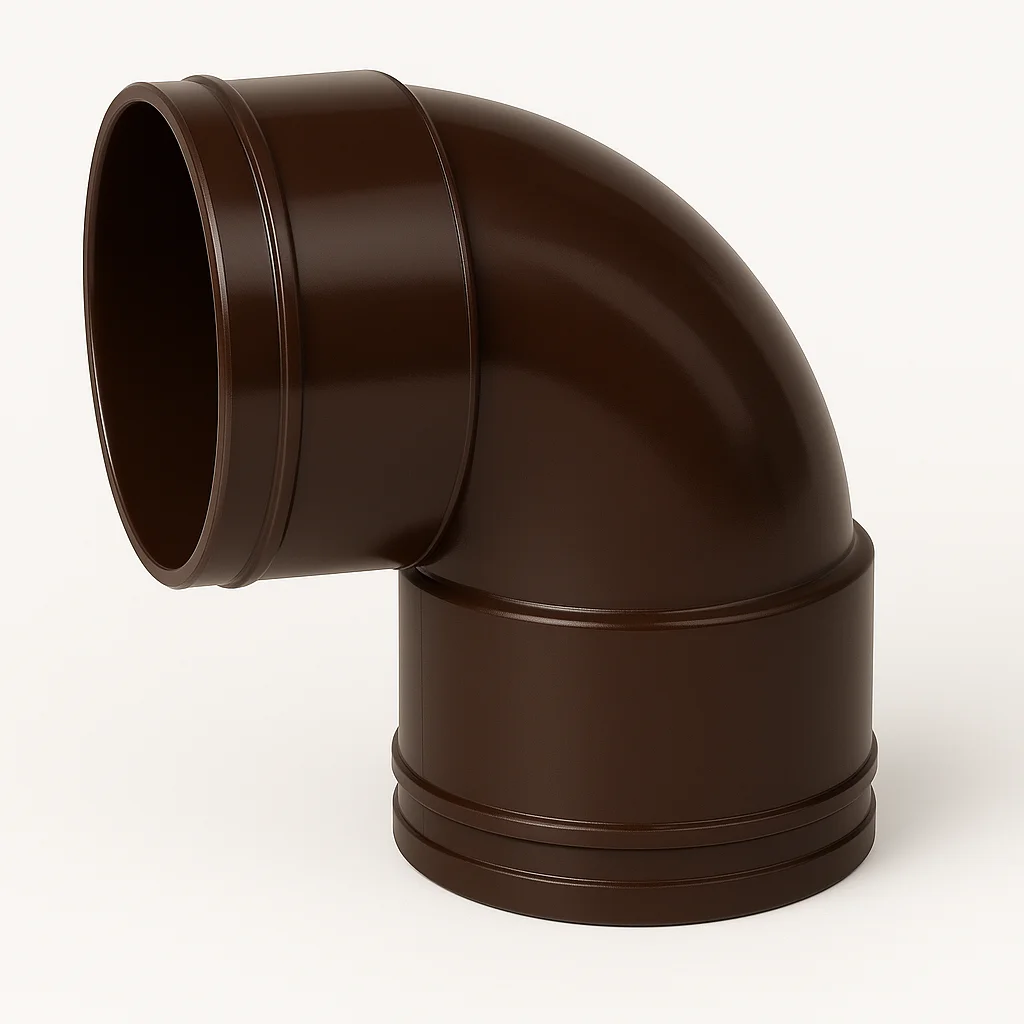 codo 90 canaleta hembra pvc cafe