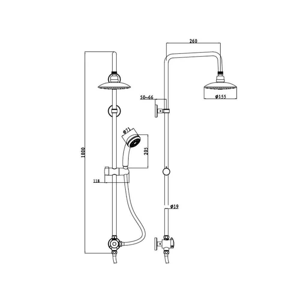 columna de ducha basic 828-90 duschy - Imagen 2