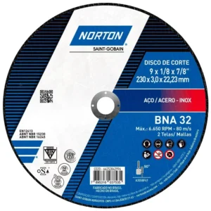 disco corte metal 9x1/8x7/8 norton