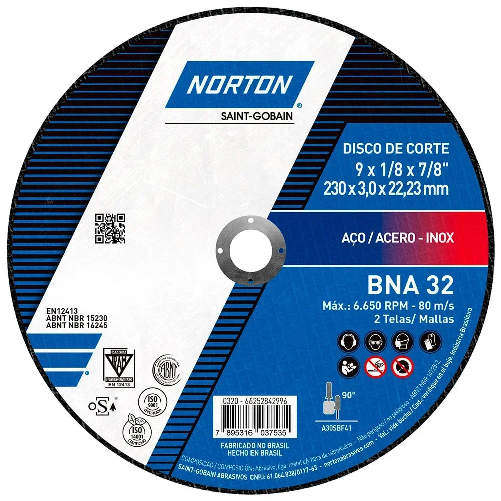 disco corte metal 9x1/8x7/8 norton