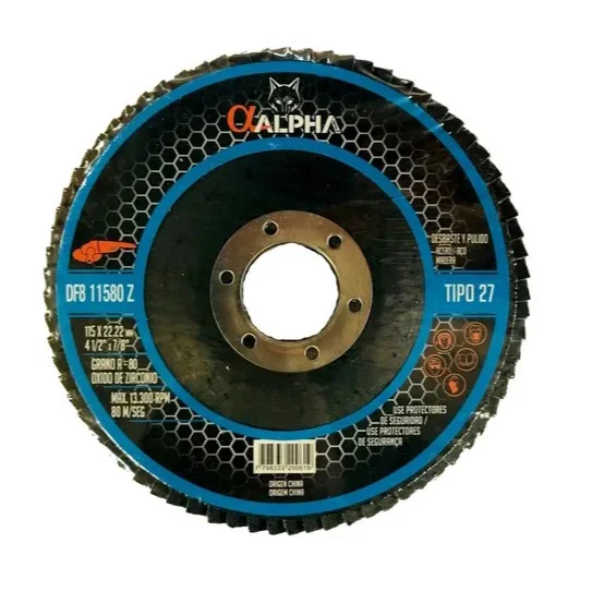 disco flap 4 1/2 za80 azul para metal