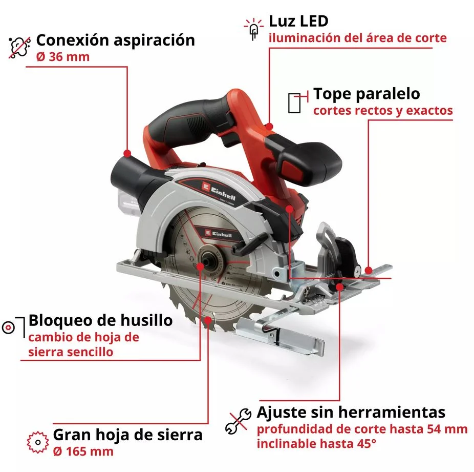 sierra circular inalambrica te-cs 4331207 - Imagen 4