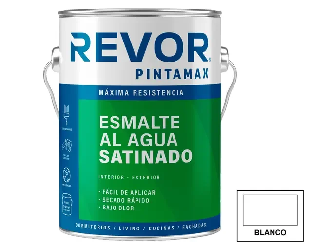 esmalte agua satinado pintamax revor blanco 1gl - Imagen 2