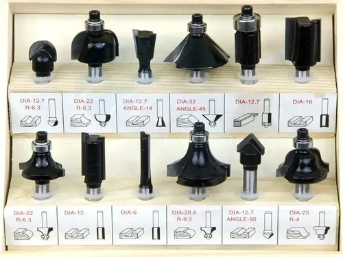 fresas ct juego 12 pzas 1/4" tolsen (75680) - Imagen 2