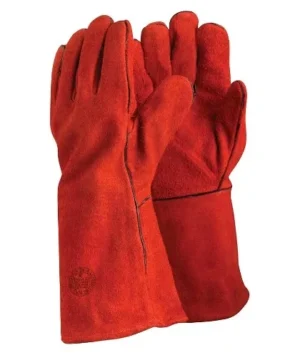 guante soldador rojo