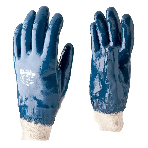 guante nitrilo puÑo tejido