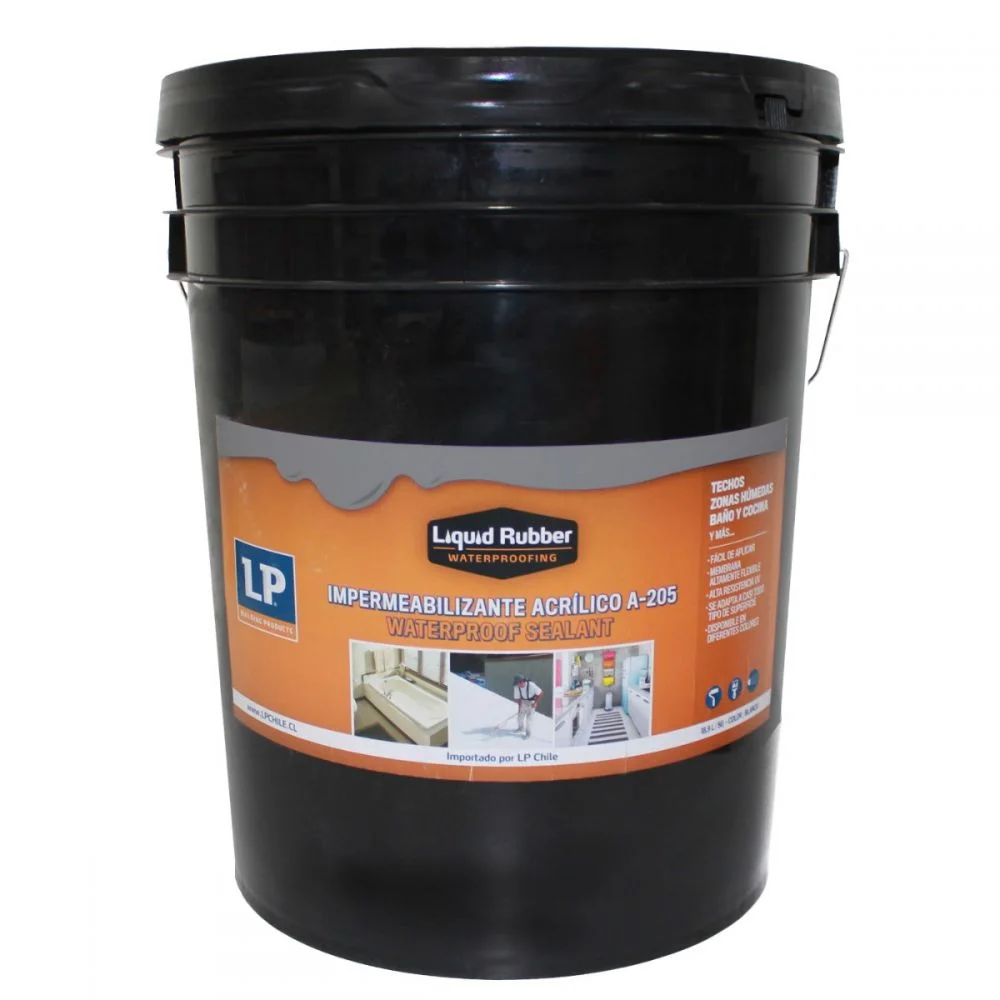 impermeabilizante gris (a-205), tineta de 18,90lt