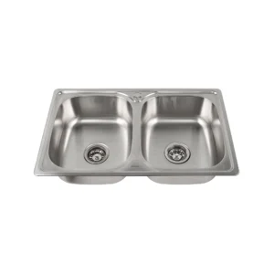 lav empotrar 78x48,9cm 2 cubetas c/sifon y desague