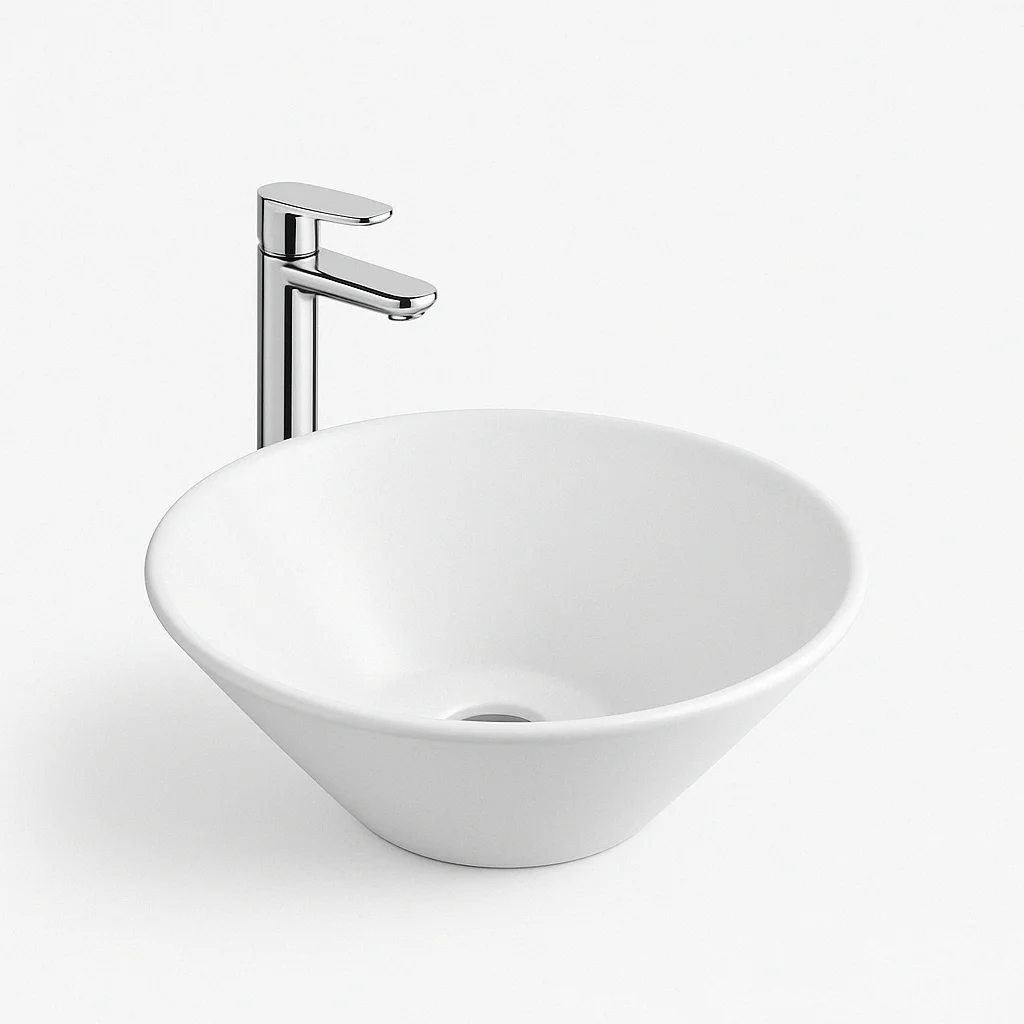 lavamanos loza 42x42x15.5 cm 530-40 cono duschy - Imagen 2