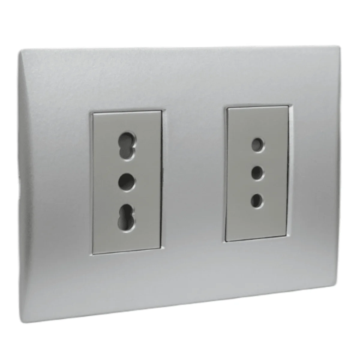 toma doble 10a+10/16a silver 5381111e