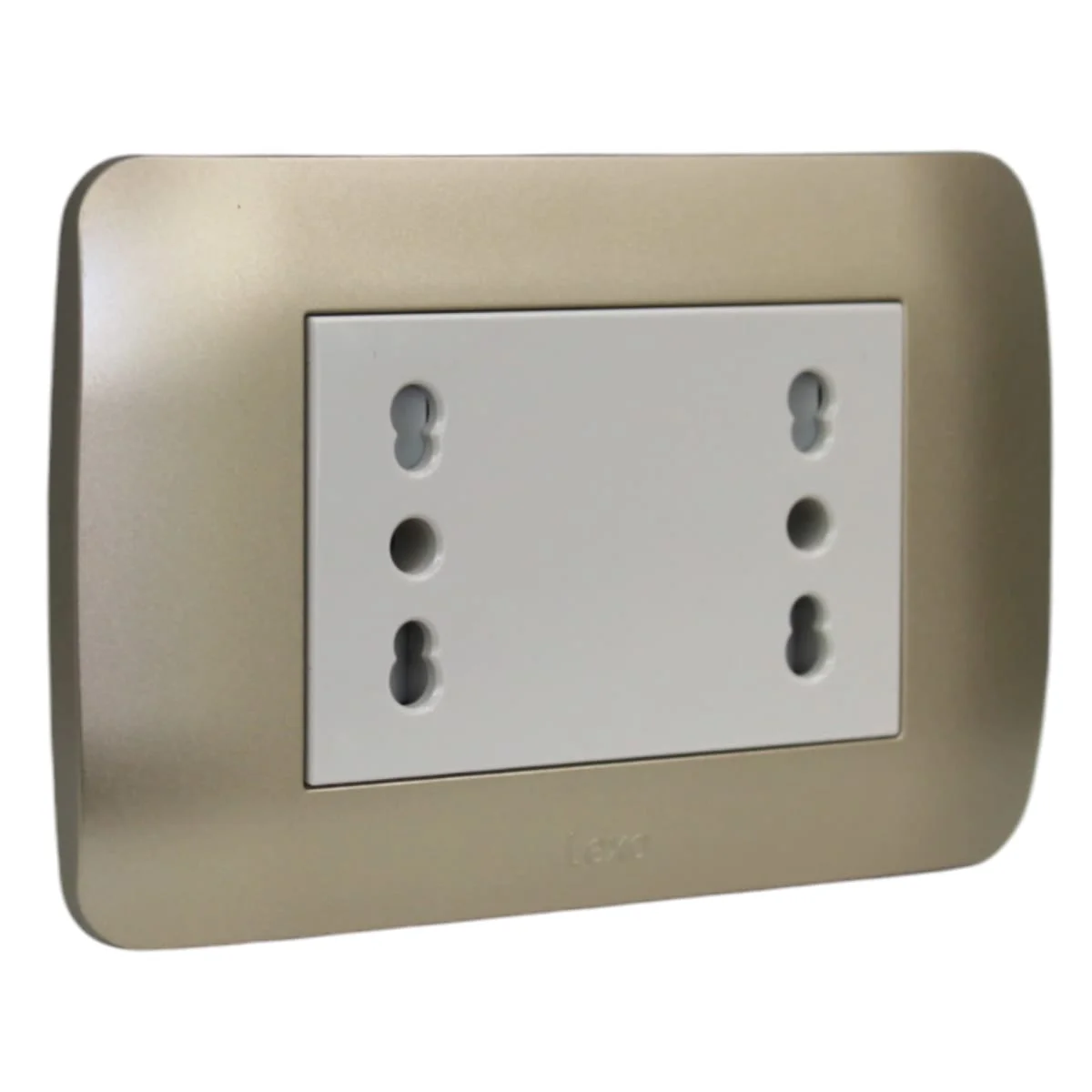 toma duplex 10/16a titanio beige 58401008