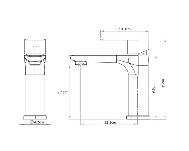 monomando lavamanos bruna negro mate - Imagen 4
