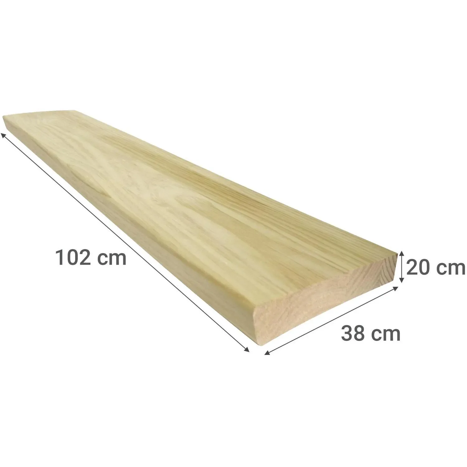 peldaÑo largo pino rad nat 38x20x102 - Imagen 2