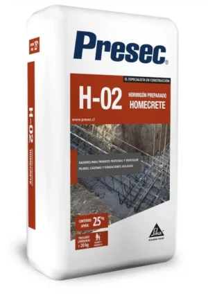 concreto preparado h20 h-02 25 kg presec