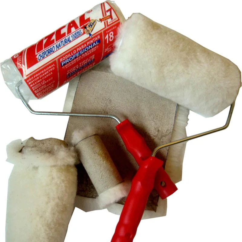 rodillo chiporro natural 18cm mango rojo lizcal - Imagen 2