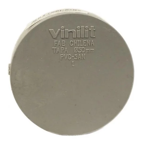 tapa tubo pvc 50 gris
