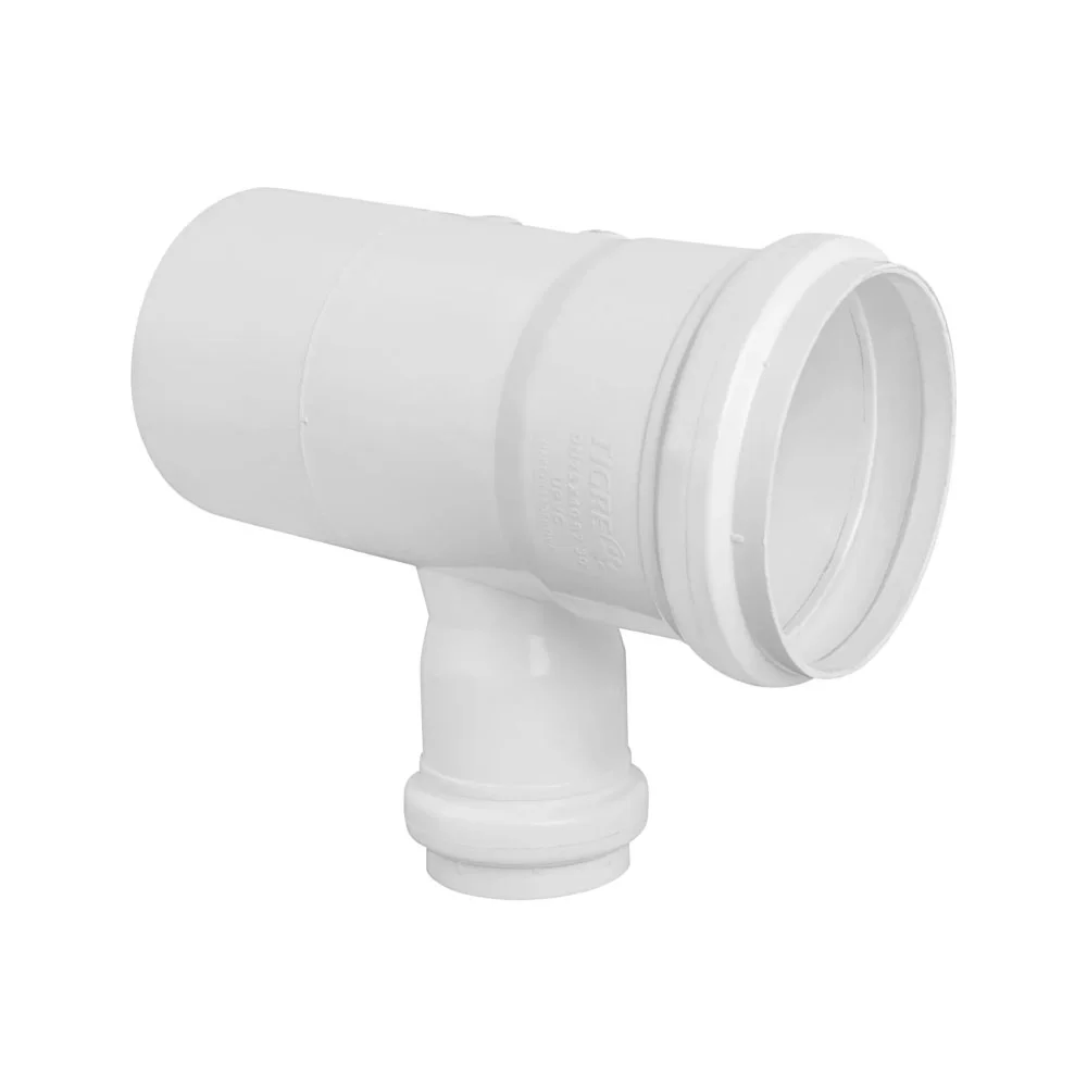 tee pvc sanitario 75 blanco c/goma